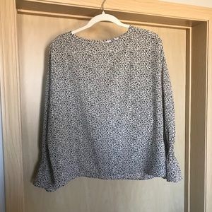 Uniqlo black floral blouse
